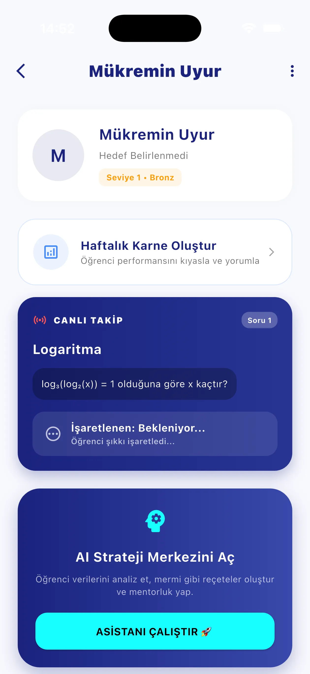 Öğrencini canlı izle, AI ile strateji kur